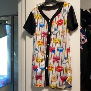 Thani band emoji baseball jersey style dress/shirt